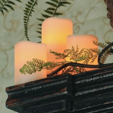 Wax, Wavy Edge, Flameless LED Candles in Assorted Sizes with Multi-Function Remote (Set of 3)   558240625